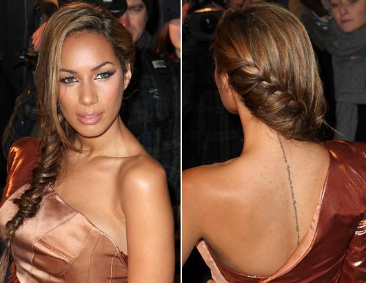 colorful celtic horse dog and lower back tattoos · 2006 United Nations Leona Lewis pays tribute to her love for horses with a tattoo that runs from