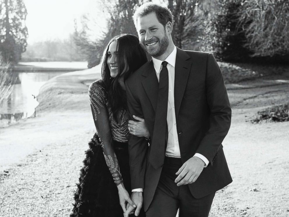 PHOTO: In this photo released by Kensington Palace, Dec. 21, 2017, Britains Prince Harry and Meghan Markle pose an official engagement photo, at Frogmore House, in Windsor, England. 