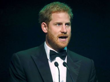 Prince Harry accepts award on behalf of Princess Diana's HIV and AIDS activism work