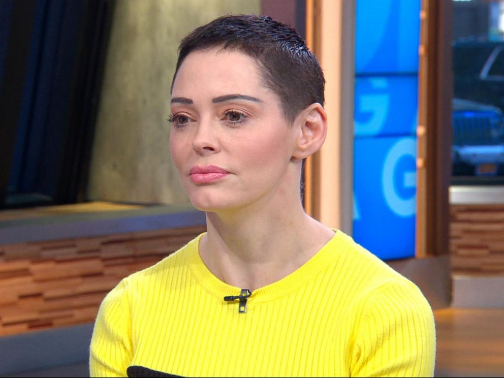 PHOTO: Actress Rose McGowan discusses her memoir Brave on Good Morning America, Jan. 30, 2018.