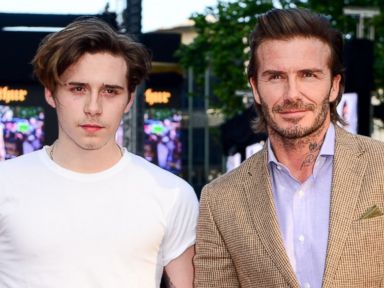 David Beckham takes his son Brooklyn to a movie premiere