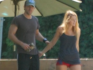 Photos: Blake Lively Sports Red Short Shorts
