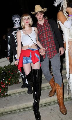 Emma Roberts and new boyfriend at Halloween Party
