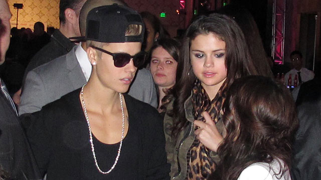 PHOTO: Justin Bieber and Selena Gomez at the American Music Awards after party at the Marriott Downtown Hotel.