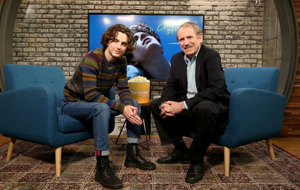 PHOTO: Oscar-nominated actor Timothee Chalamet, who stars in Call Me By Your Name and Lady Bird, speaks to Peter Travers on ABC News Popcorn With Peter Travers.