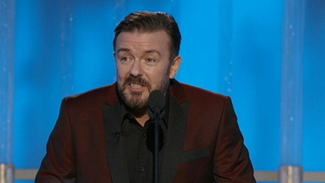 VIDEO: Ricky Gervais took aim at Kim Kardashian and Justin Bieber.