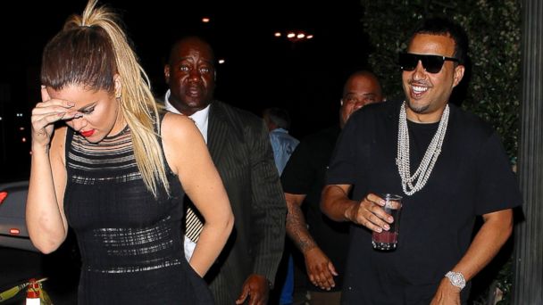 PHOTO: Khloe Kardashian and French Montana arrive at Ceconnis party April 10, 2014. 