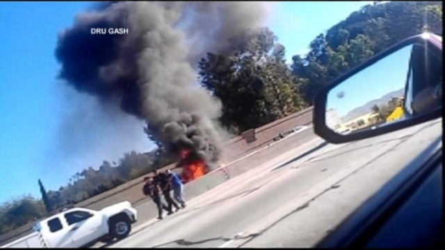 VIDEO: Fiery Car Crash Rescue