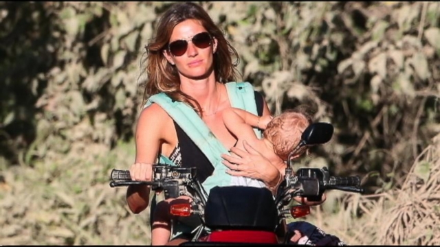 VIDEO: Supermodel mom under fire for photos of her and her 1-year-old on a four wheeler with no helmets.