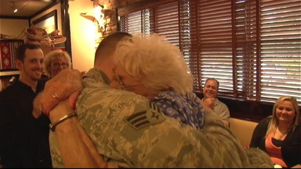 VIDEO: Airman Surprises Grandmother He Hasnt Seen in 2 Years