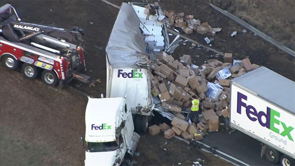 FedEx Truck Crash a Nightmare for Holiday Packages Video ABC News