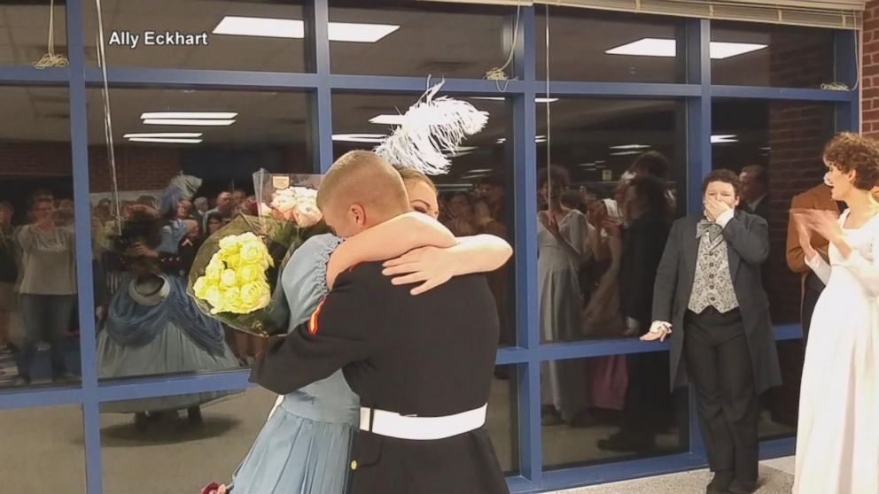 WATCH:  Marine Surprises Girlfriend After Her 'Les Miserables' School Play