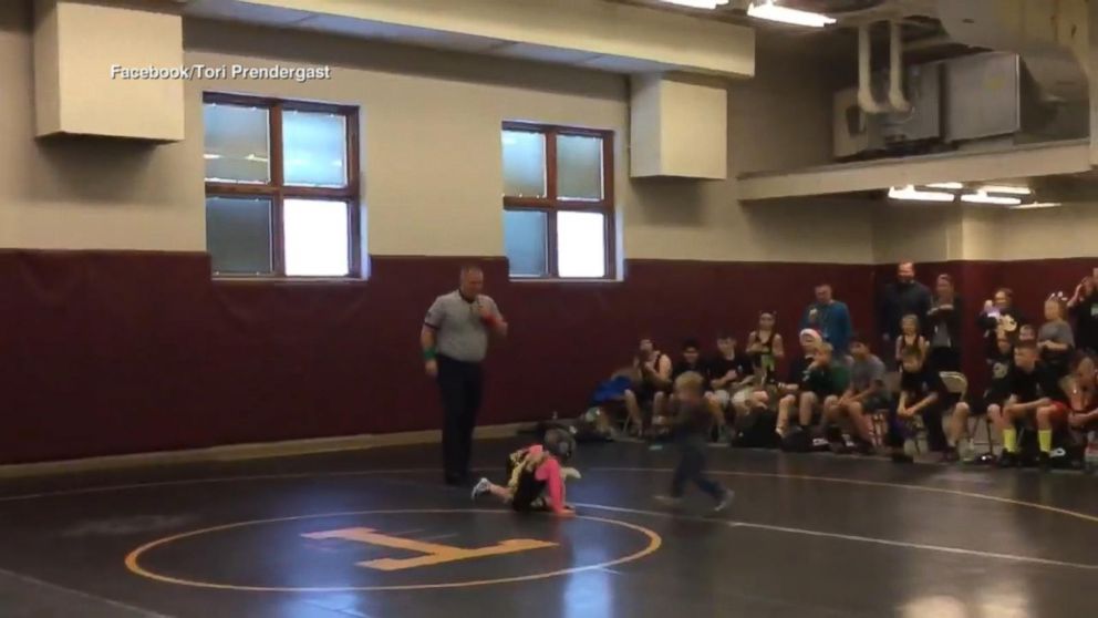 Little Brother Mistakes His Sisters Wrestling Match For A Real Fight