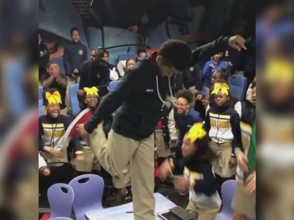 VIDEO: Students erupt into dancing after finding out theyre going to see Black Panther