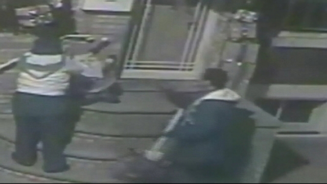 VIDEO: Surveillance cameras captured two suspects walking off with one homeowners holiday decorations.