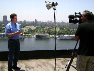 Chris Cuomo on camera in Cairo.