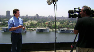Chris Cuomo on camera in Cairo.