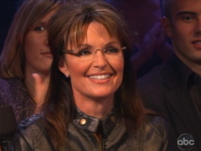 VIDEO: Sarah Palin appears on Dancing With the Stars to cheer on daughter Bristol.