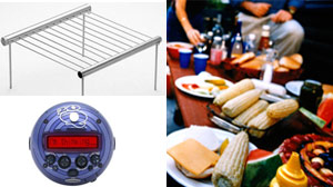 PHOTO Clockwise from left: The Grilliput Portable Camping Grill, a file photo of a barbeque, and the Radica 20Q Artificial Intelligence Game are shown.