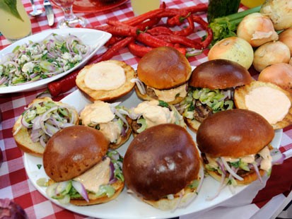 Carla Hall prepares a delicious burger for Labor Day.
