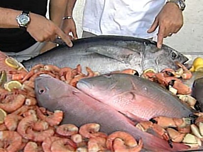 Seafood for the Hogfish Bar and Grill's Key West Pink Shrimp Ceviche.