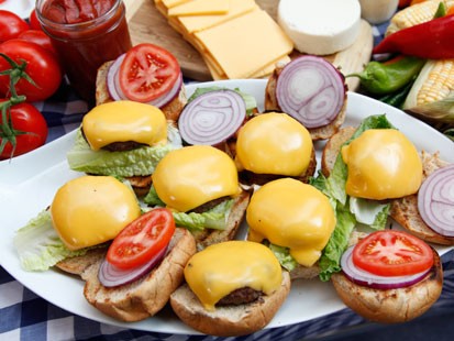 Rocco DiSpirito prepares his cheeseburgers on