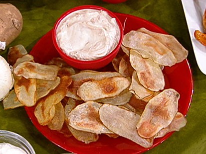 Devin Alexander's quick crunchy potato chips are shown.