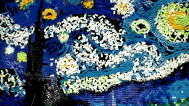 VIDEO: YouTube user FlippyCat re-creates masterpiece using 7,000 dominoes.