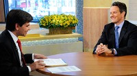 PHOTO ABC News? George Stephanopoulos interviews Treasury Secretary Timothy Geithner.