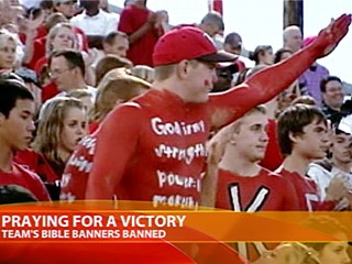 Photo: School Prohibits Religious Banners at Football Games: Students, Community Disappointed by Decision to Bar Biblical Signs at Games
