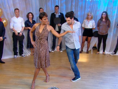 VIDEO: After training for one day with DWTS, Robin Roberts debuts her dance.