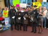 VIDEO: Several New York police officers and Heidi Jones.