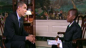 Student Damon Weaver finally interviews Barack Obama