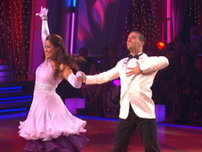 VIDEO: The former Alaska governor cheers on Bristol Palin from the dancing sidelines.