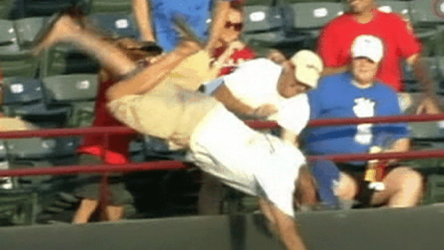 VIDEO: Man took a fatal fall after being tossed a foul ball by Rangers Josh Hamilton.