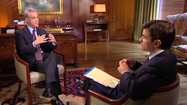 VIDEO: Chicagos new mayor discusses job creation, Mideast peace, and 2012 election.