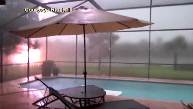 VIDEO: Rita Krill, 53, caught a fireball on camera while shooting a thunderstorm Oct. 5 in Naples, Fla.