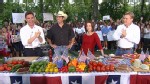 VIDEO: The chef prepares a burger fit for an 4th of July celebration.