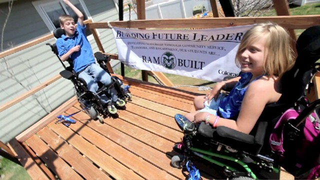 VIDEO: Wheelchair Swing Built for Twins with Cerebral Palsy