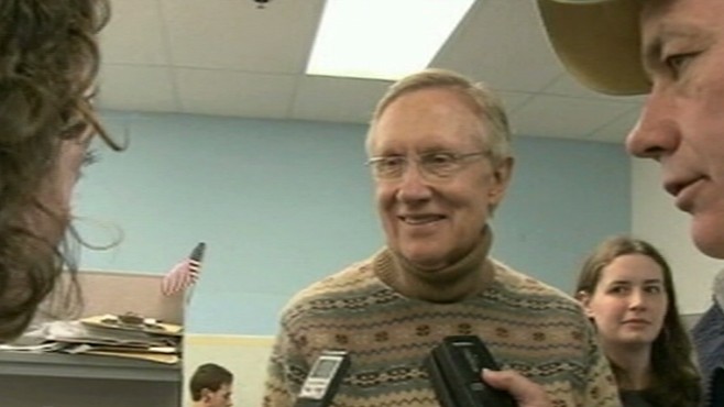 VIDEO: The majority leader is in danger of losing his Senate seat to Sharron Angle.