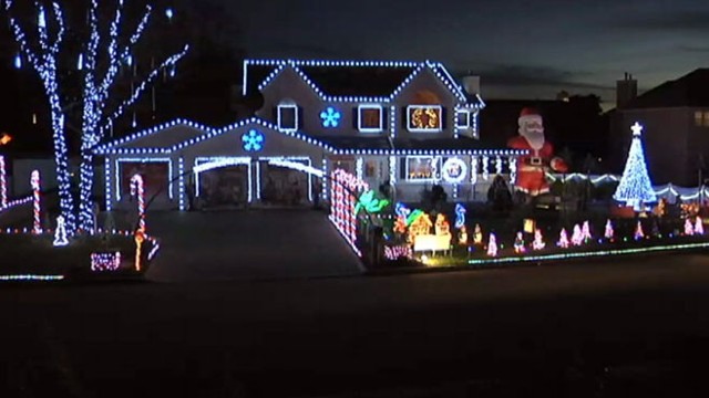 VIDEO: The Gioves display is made up of 60,000 LED lights, raises money for charity.