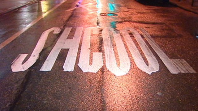 VIDEO: These spelling errors are painted outside Manhattans Marta Valle High School.