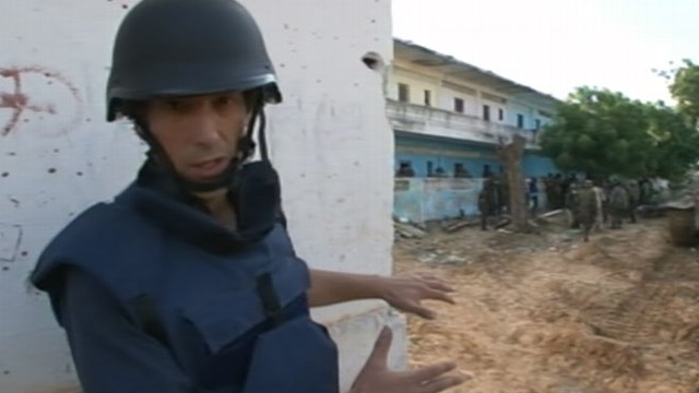 VIDEO: David Muir was trapped with a relief convoy in a skirmish on the front lines.