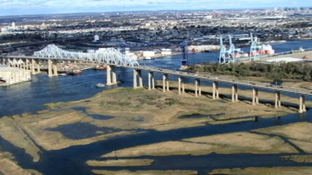 VIDEO: US Coast Guard surveys damage from Sandy at Motiva oil terminal.