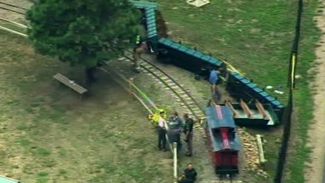 VIDEO: Tape shows South Carolina park train carrying children derailed, flipped over.