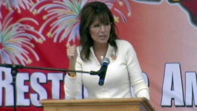 VIDEO: Former Alaska governor gives fiery speech, but political future still a mystery.