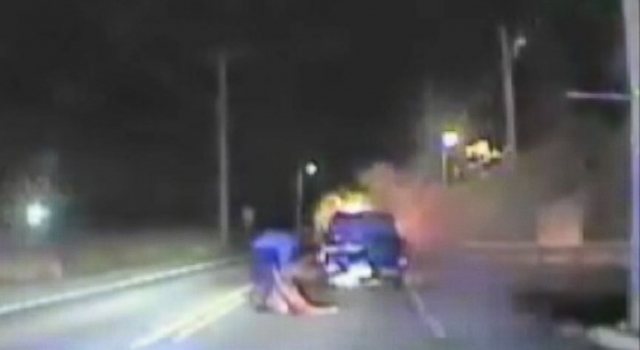 Patrolman Scott Krissinger showed no fear when he arrived at the scene of a car engulfed in flames.