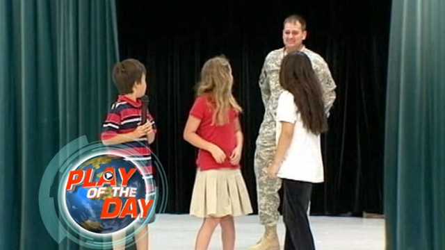 VIDEO: A little girl gets a special surprise when her father appears onstage.