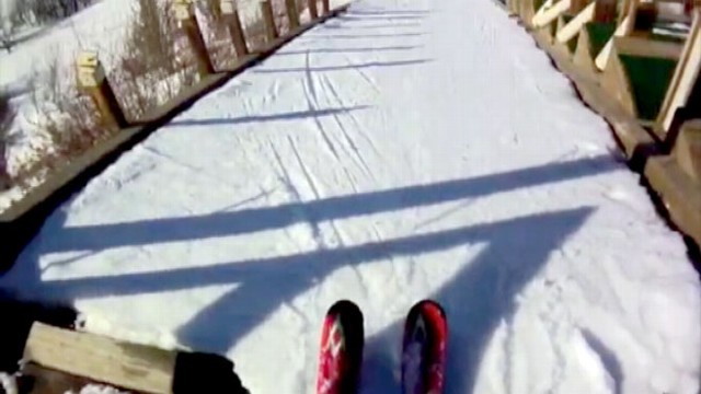 VIDEO: A brave fourth grader psyches herself up before taking on her first K40 jump.