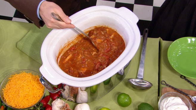 VIDEO: The queen of the slow-cooker cooks three versions of her mouthwatering chili.